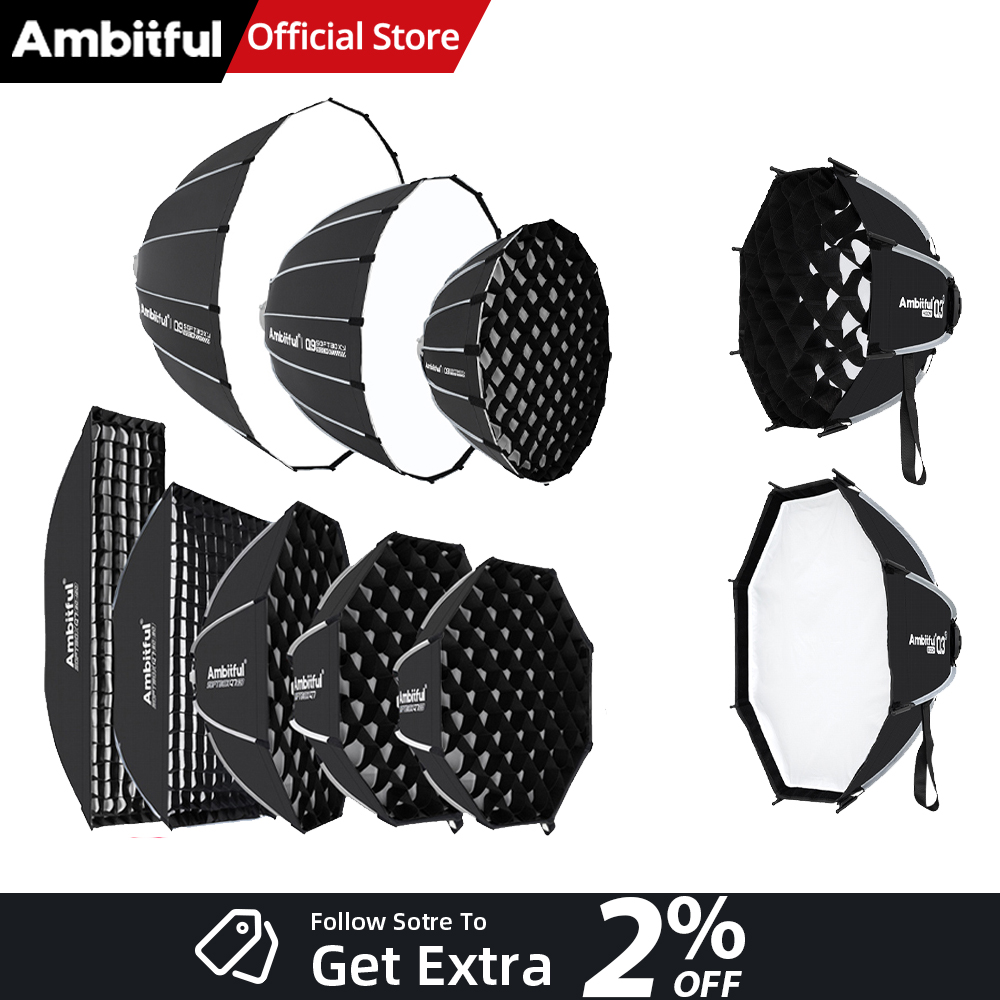 Photography Lighting Softbox - AMBITFUL Série Q3/Q7/Q9 Boîte à lumière