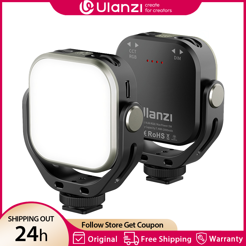 Photography Video Lighting Kit With Adjustable Tripod Stand - Lumière vidéo Ulanzi VL66 RVB 2500-6500K