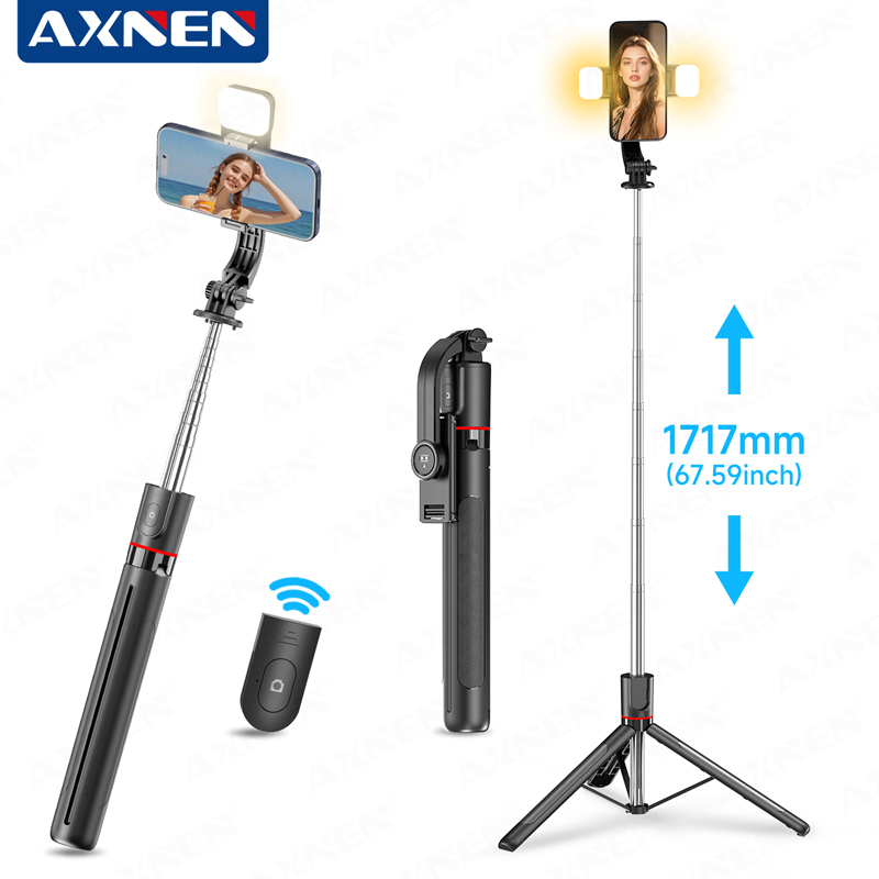 Photography Video Lighting Kit With Adjustable Tripod Stand - AXNEN F15 trépied perche à Selfie