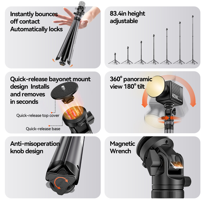 COMAN MT68 un clic Pop up supp - Photography Video Lighting Kit With Adjustable Tripod Stand avis et prix