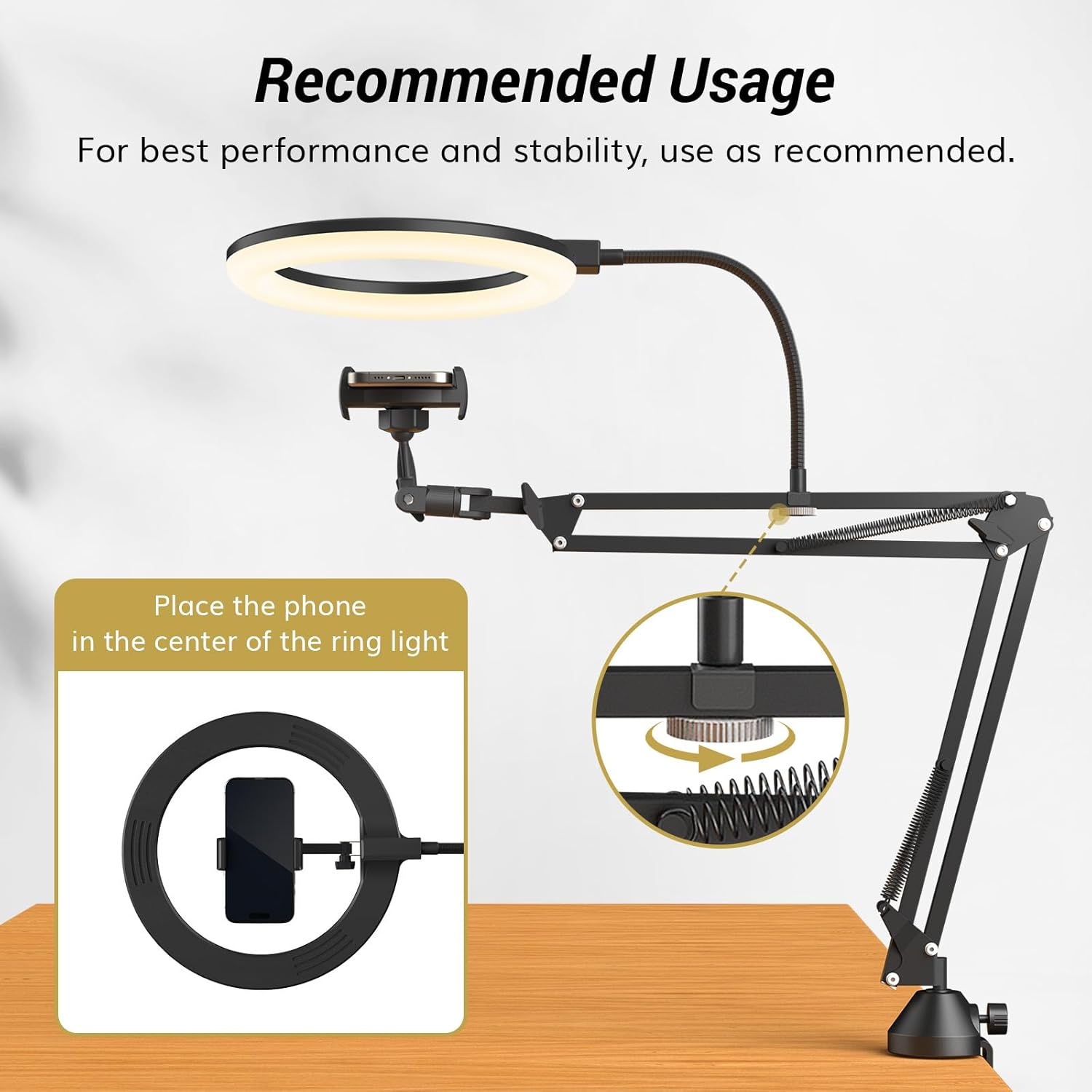 Anneau lumineux avec support e - Photography Video Lighting Kit With Adjustable Tripod Stand avis et prix