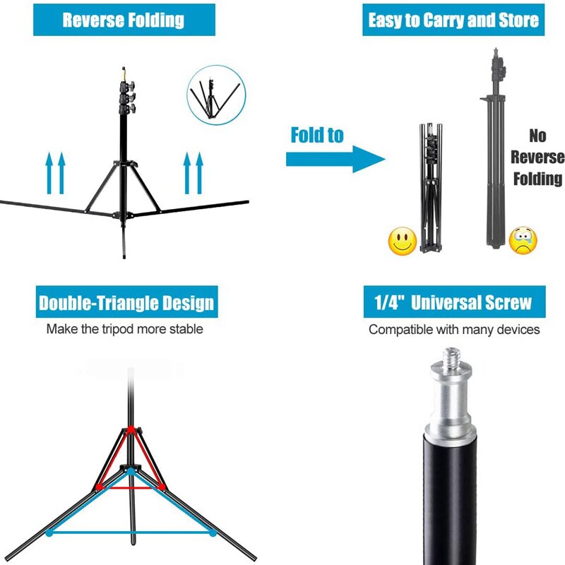 NAGNAHZ-Trépied d'éclairage ph - Photography Video Lighting Kit With Adjustable Tripod Stand avis et prix