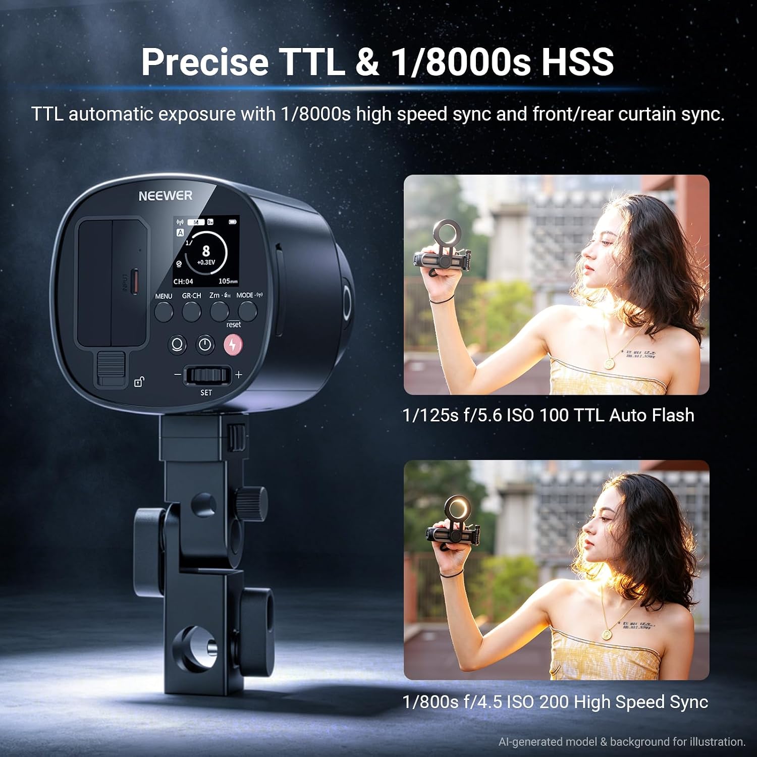 NEEWER Q120 120Ws 2.4G TTL Fla - Portable Strobe Monolight avis et prix