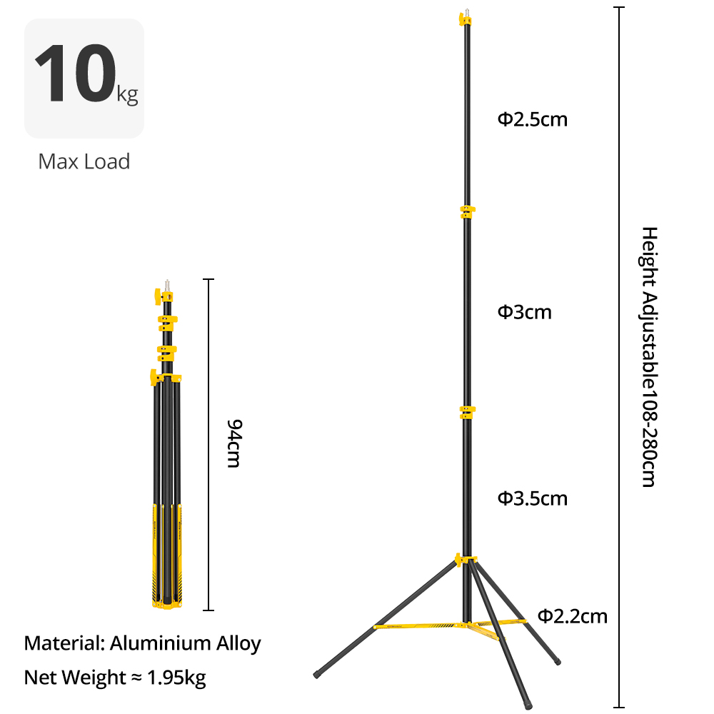 Support d'éclairage profession - Photography Video Lighting Kit With Adjustable Tripod Stand avis et prix